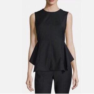 THEORY Kalsing Cl. Continuous Peplum Top - Black - P - $265
